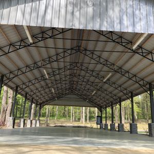 Rural Hill Farm-Outdoor Pavilion Interior Rafters