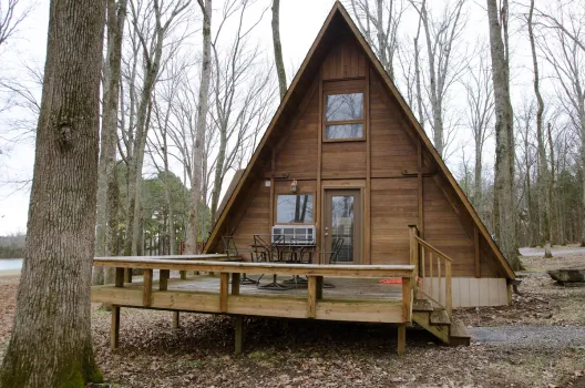 Historic A-Frame cabin rental at Rural Hill Farm in Mt. Juliet, Tennessee